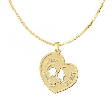 1 gouden moeder en kind sieraad