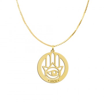 1 gouden naamhanger hamsa hand