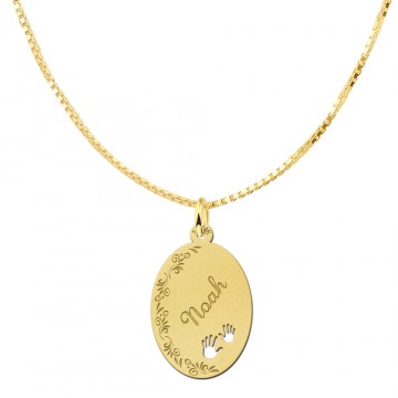 1 gouden naamplaatje graveren met je kindjes naam