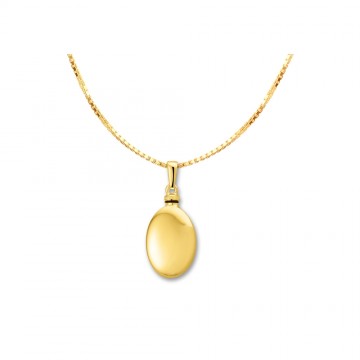 1 gouden ovaal assieraad met gravure klein