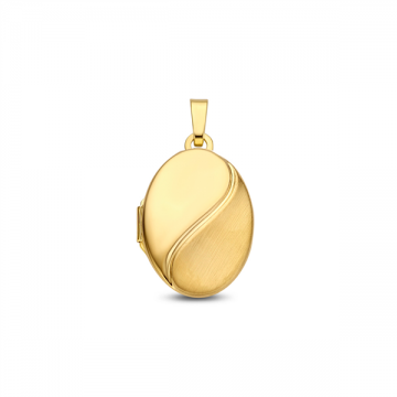 1 gouden ovaal medaillon in glanzend en mat