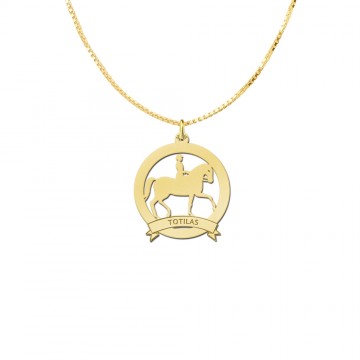 1 gouden paarden bedels met ruiter