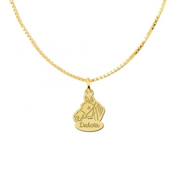 1 gouden paarden hanger met naam