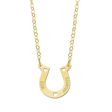 1 gouden paardenketting met hoefijzer