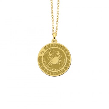 1 gouden ronde hanger sterrenbeeld kreeft