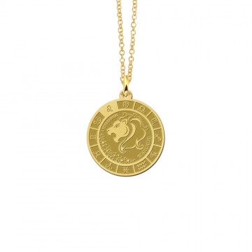 1 gouden ronde hanger sterrenbeeld leeuw