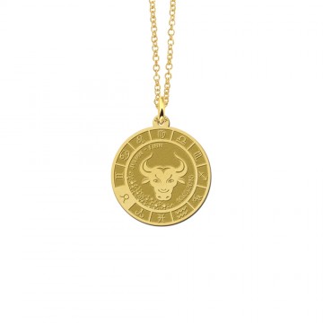1 gouden ronde hanger sterrenbeeld stier