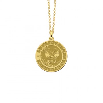 1 gouden ronde hanger sterrenbeeld tweeling