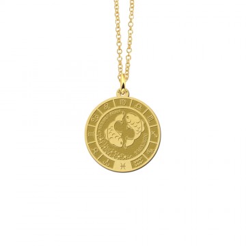 1 gouden ronde hanger sterrenbeeld vissen