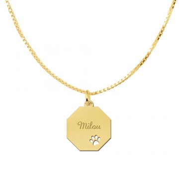 1 graveerplaat van goud met schattig pootje