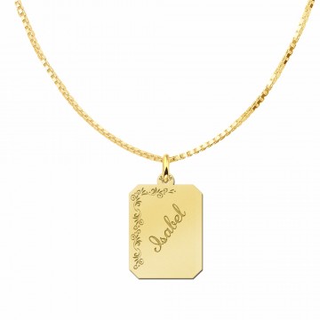 1 hanger in goud met gravure