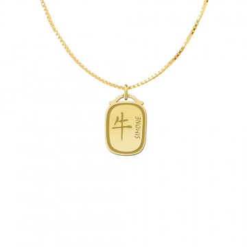 1 hangertje goud chinees sterrenbeeld os