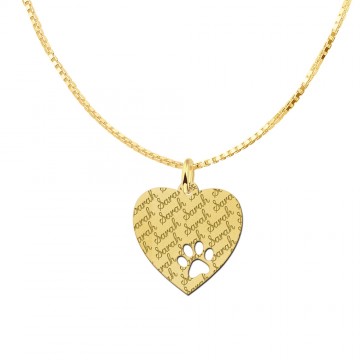 1 hartje goud met naamgravure en pootje