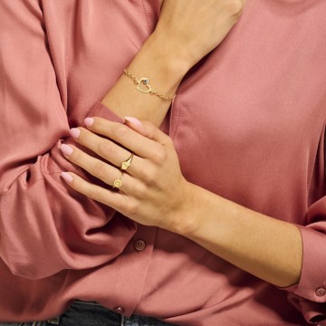 1 hartjesarmband van goud met steentje