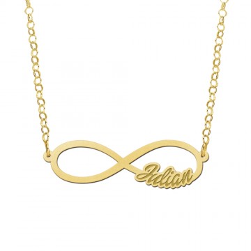 1 infinity ketting met naam van goud