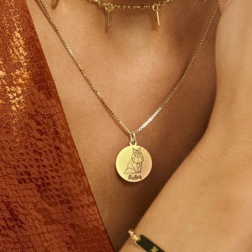 1 personaliseerde hanger kat noorse boskat goud