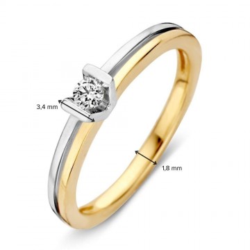 1 ring bicolor briljant 0 09 crt 30728 nl g