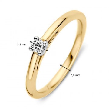 1 ring bicolor briljant 0 10 crt 30003 nl g