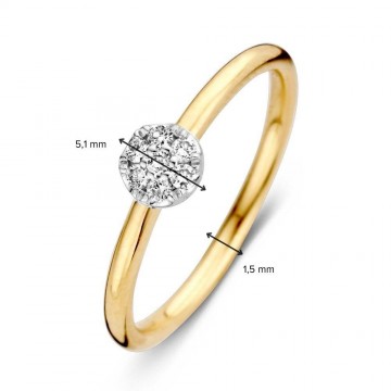 1 ring bicolor briljant 0 10 crt 30747 nl g