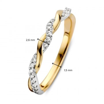 1 ring bicolor briljant 0 19 crt 30764 nl g