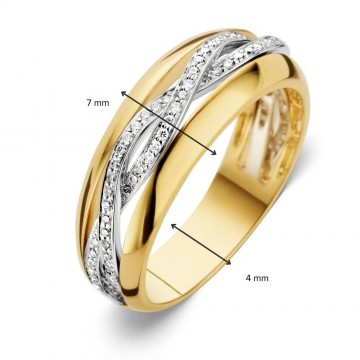 1 ring bicolor briljant 0 22 crt 29946 nl g