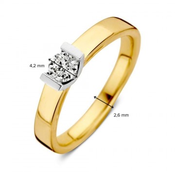 1 ring bicolor briljant 0 30 crt 29539 nl g