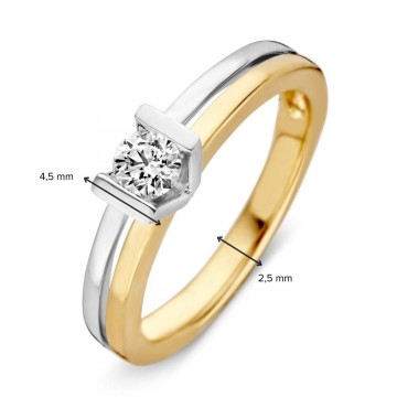 1 ring bicolor briljant 0 40 crt 29863 nl g