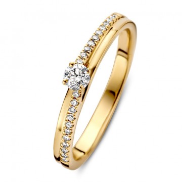 1 ring geelgoud briljant 0 21 crt 24163 nl g