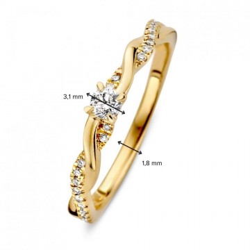1 ring geelgoud briljant 0 22 crt 28714 nl g