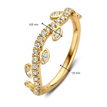 1 ring geelgoud briljant 0 37 crt 30766 nl g