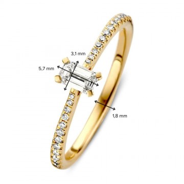 1 ring geelgoud briljant 0 42 crt 28694 nl g