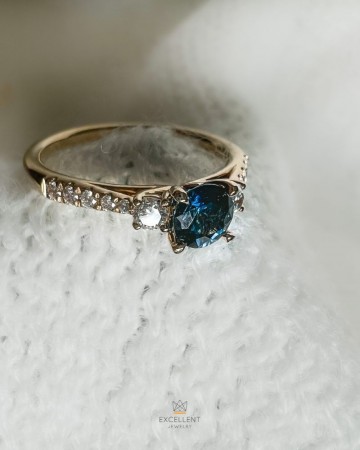 1 ring geelgoud briljant saffier 26345 nl g