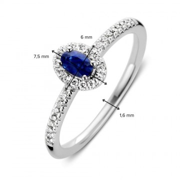 1 ring witgoud briljant saffier 28963 nl g