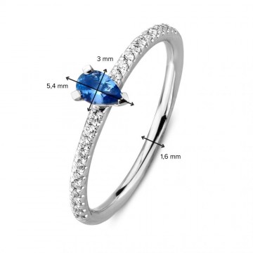 1 ring witgoud briljant saffier 29101 nl g