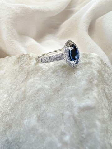 1 ring witgoud briljant saffier 31055 nl g