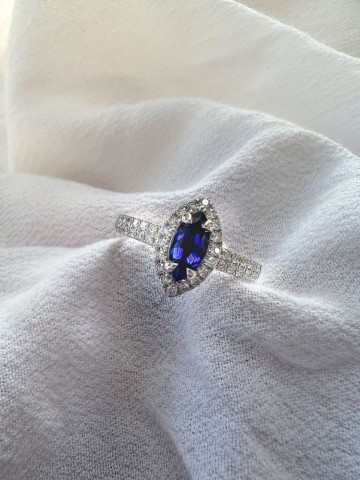 1 ring witgoud briljant saffier 31056 nl g