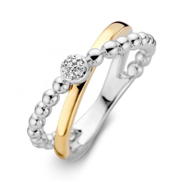 1 ring zilver goud zirkonia 13350 nl g