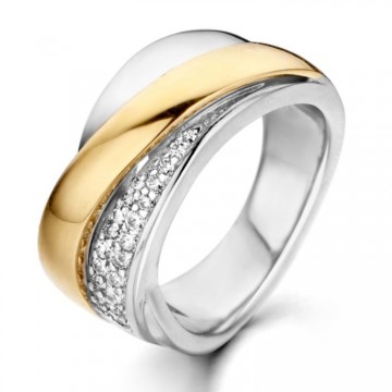 1 ring zilver goud zirkonia 13448 nl g