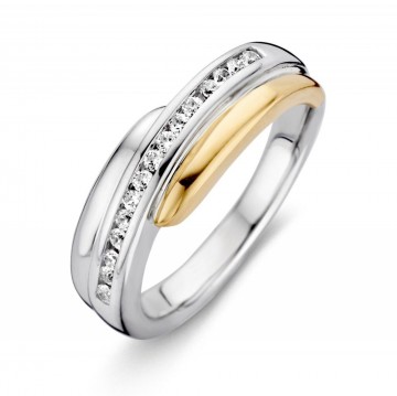 1 ring zilver goud zirkonia 13546 nl g