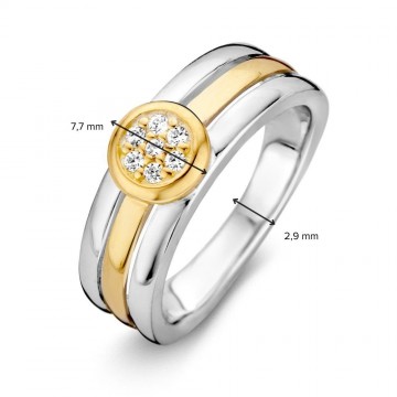 1 ring zilver goud zirkonia 31000 nl g