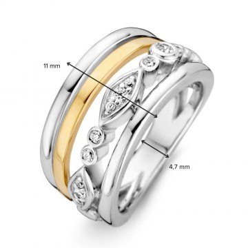 1 ring zilver goud zirkonia 31001 nl g