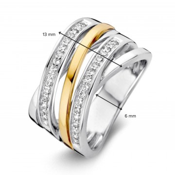 1 ring zilver goud zirkonia 31002 nl g