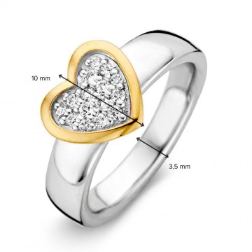 1 ring zilver goud zirkonia 31007 nl g