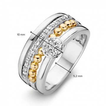 1 ring zilver goud zirkonia 31013 nl g