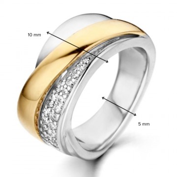 1 ring zilver goud zirkonia 31014 nl g