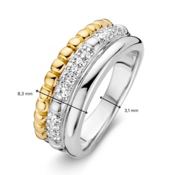 1 ring zilver goud zirkonia 31024 nl g