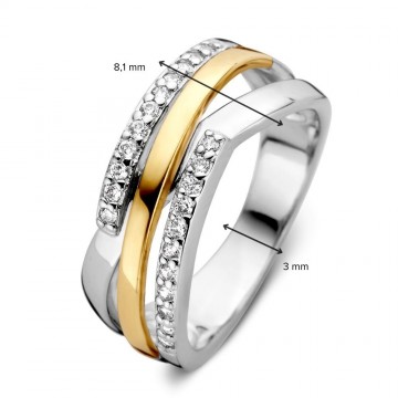 1 ring zilver goud zirkonia 31027 nl g