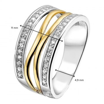 1 ring zilver goud zirkonia 31030 nl g