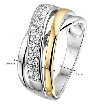 1 ring zilver goud zirkonia 31032 nl g