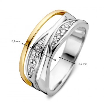 1 ring zilver goud zirkonia 31033 nl g